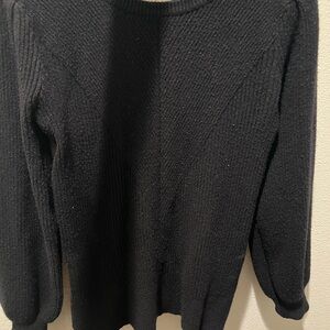 Elegant Women's Black Crew Neck Sweater
